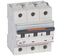 Disjoncteur DX³ - 25kA - 3P 400V~ - 20A - courbe D - 4,5 modules