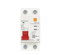 Disjoncteur EAAFDD-3 2P AFCI RCBO, AC 230 V 50/60 Hz, fuite 30 mA, rail DIN de type C 6 kA, protection contre les courts-circuits surcharge et défaut d'arc