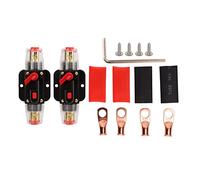 Disjoncteur en ligne à réinitialisation manuelle avec support de cosses de batterie et tubes thermorétractables pour systèmes 12 24 V, voiture, bateau, camping-car, onduleur (100A)