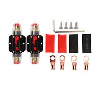 Disjoncteur en ligne à réinitialisation manuelle avec support de cosses de batterie et tubes thermorétractables pour systèmes 12 24 V, voiture, bateau, camping-car, onduleur (60A)