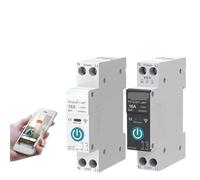 Disjoncteur intelligent Wifi avec mesure 63A1P, télécommande sur rail DIN, module de minuterie for application Smart Home Smart Life(Black with metering,50A)