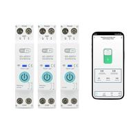Disjoncteur intelligent WiFi MCB 1P+N 63A Minuterie Puissance Énergie kWh Tension Courant Compteur Protecteur Télécommande vocale Interrupteur(No metering)