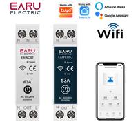 Disjoncteur intelligent WiFi Tuya MCB 1P + N 6-63A, relais temporisé, énergie kWh, tension, courant, protecteur, commutateur de télécommande vocale
