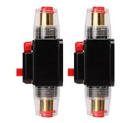Disjoncteur Manuel 12-24V avec Porte-Fusible, pour Voiture Bateau Système ,Bouton de Réinitialisation Rouge, contre les Surcharges, Compatible 12-24V, Inclus Cosses et Tubes