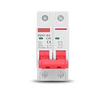 Disjoncteur Mini-disjoncteur DZ47 type C 1P 2P 3P 4P 3A-63A AC 230V 400V, montage sur rail DIN, protection contre les courts-circuits et les surcharges(1P,63A)