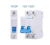 Disjoncteur miniature 1P/2P DC 12V24V36V48V125V, 1 pièce, 3A 6A 10A16A 20A 25A 32A 40A 50A 63A, interrupteur de protection basse tension à réinitialisation(KL4-3b,25A)