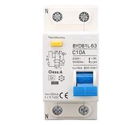 Disjoncteur Miniature 230V, A Type 30mA 10A 1P N Disjoncteur à Courant Résiduel, Protecteur de Fuite Protection Contre les Surcharges Commutateur D'air pour Lignes de Distribution D'éclairage