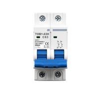 Disjoncteur miniature 2P AC 220V-400V, disjoncteur de sécurité type C 50/60Hz avec protection contre les surintensités et courts-circuits, disponible en 3A-63A(3A)