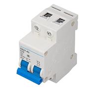 Disjoncteur miniature 2P, PA66 Clip de verrouillage bistable à montage sur rail DIN, facile à installer, interrupteur de protection contre les surcharges for système d'éclairage Protecteurs de fuite à