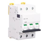 Disjoncteur miniature 3P 400 V à montage sur rail DIN interrupteur de protection contre les surcharges basse tension IC65N PA66 coque en nylon taille compacte pour système (C40A(40A))