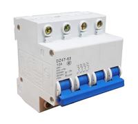 Disjoncteur miniature 4 pôles, 10 A 400 V, montage sur rail DIN, sectionneur CA résidentiel DZ47-63 C10