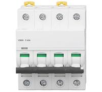 Disjoncteur miniature 400V AC 50/60HZ 4P Rail Din Commutateur D'Air De Protection Contre Les Surcharges pour Lignes de Distribution D'éClairage RéSidentiel SystèMe Solaire PV(40A)