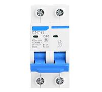 Disjoncteur miniature AC 400V 25A/40A/50A/63A 2P Din Rail Mount Accueil Protection contre les surcharges Commutateur d'air for les lignes de distribution d'éclairage résidentiel Système solaire PV KHz