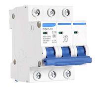 Disjoncteur miniature, AC 400V 6/10/16/20A 3 pôles MCB, 400V Pratique DZ47-63 Stable for les systèmes DC Système de production d'énergie solaire de petite taille Protecteurs de fuite à la terre (Colo