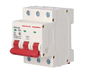 Disjoncteur Miniature AC tripolaire Interrupteur d'air Domestique 400 Volts 3P DZ47 63(63A)