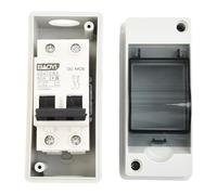 Disjoncteur miniature CC pour boîte de combinaison solaire PV - Boîte de distribution 2 pôles IP65 avec boîte de jonction, 6 A à 125 A, compatible CC 1000 V (16 A)