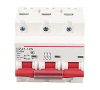 Disjoncteur Miniature D Type, 3P, 80~100A, 400V, Protection Air DZ47-125 - Sécurité Résidentielle, Extinction d'Arc, Installation Rail