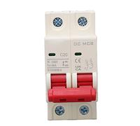 Disjoncteur miniature DC 1000V 20A 2P Din Rail Mount Accueil Protection contre les surcharges Commutateur d'air for les lignes de distribution d'éclairage résidentiel Système solaire PV KHzIgRdY