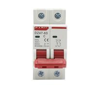 Disjoncteur miniature de type C DZ47 C45N 2P 3A/6A/10A/16A/20A/32A/40A/50A/63A 400V~ Capacité coupure sur rail(25 V)