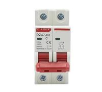 Disjoncteur miniature de type C DZ47 C45N 2P 3A/6A/10A/16A/20A/32A/40A/50A/63A 400V~ Capacité coupure sur rail(25 V)