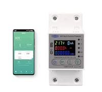 Disjoncteur Miniature Domestiques Compteur D'énergie Intelligent Wi-Fi 63A 80A, Mesure KWh, Disjoncteur, Minuterie, Avec Protection Contre Les Fuites Et La Tension(63A)