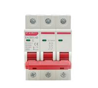 Disjoncteur miniature solaire DC 1000 V 3P, protection contre les surcharges, 6 A ~ 63 A/80 A, 100 A, 125 A, adapté aux systèmes photovoltaïques(25 V)