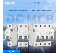 Disjoncteur miniature solaire GEYA 1P 2P 4P DC 1000VDC, protection contre les surcharges et les courts-circuits, interrupteur 6A-63A pour photovoltaïque PV