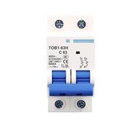 Disjoncteur monophasé TOB1-63H 2P 50A 400V~ 50HZ/60HZ AC MCB Disjoncteur Type C 1 pièce(10A)