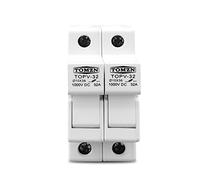 Disjoncteur Phase Différentiel,Disjoncteur Miniatu 2 pcs 2p parallèle Dc Titulaire de fusible 10 * 38mm haute tension solaire PV 1000V