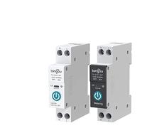 Disjoncteur Phase Différentiel,Disjoncteur Miniatu Avec compteur WIFI Smart Circuit Breaker 1P 63A DIN Rail for Home sans fil Télécommande Commutateur(White No metering,63A)