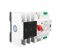 Disjoncteur Rail DIN Phase 3P 3 Ats Sélecteur électrique de commutateur transfert automatique à double puissance Commutateurs ininterrompue 6 3a 100a 125a(63A)