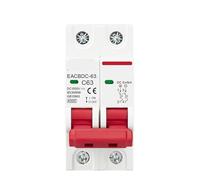 Disjoncteur solaire 2P DC 1000 V, protection contre les surcharges, 6 A-63 A DC 1000 V, 1 pièce(63A)