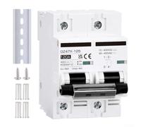 Disjoncteur solaire à 2 broches AC/DC 400 V, 15 A-120 A avec rail DIN, protection contre les surcharges et les courts-circuits pour installations photovoltaïques (120 A)