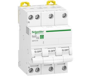 Disjoncteur tétrapolaire SCHNEIDER R9PFC720 20A courbe C 3kA 400V+D34 Resi9 XP
