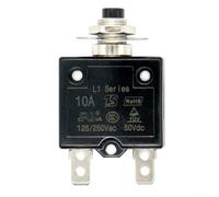 Disjoncteur Thermique Bouton-Poussoir 20A 50V DC Réarmement Auto(10A) | réarmement auto, déclenchement thermique retardé, protection , 20 ampères, usage général