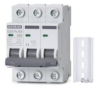 Disjoncteur tripolaire à montage sur rail DIN 20 A 480 V CA, disjoncteur miniature, déclencheur magnéto-thermique, interrupteur de déconnexion MCB C20(47n63-3pc-63 Amp,240V)