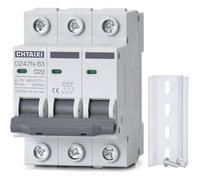 Disjoncteur tripolaire à montage sur rail DIN 20 A 480 V CA, disjoncteur miniature, déclencheur magnéto-thermique, interrupteur de déconnexion MCB C20(47n63-3pc-20 Amp,480V)