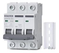 Disjoncteur tripolaire à montage sur rail DIN 20 A 480 V CA, disjoncteur miniature, déclencheur magnéto-thermique, interrupteur de déconnexion MCB C20(47n63-3pc-32 Amp,240V)
