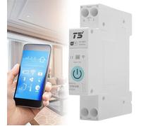Disjoncteur WiFi intelligent , 1P rail DIN Home Télécommande Interrupteur Smart Life WIFI 1P rail chapeau pour maison intelligente