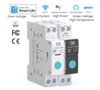 Disjoncteur WiFi intelligent Tuya 1P + N 63A, minuterie MCB, puissance, énergie kWh, tension, courant, protecteur, commutateur de télécommande vocale wifi with metering