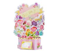 DISJOURNEY Carte d'anniversaire pop-up 3D avec enveloppe - Carte Happy Birthday pour enfants, maman, femme, homme, cadeau créatif - Fleurs