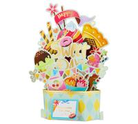 DISJOURNEY Carte d'anniversaire pop-up 3D avec enveloppe - Carte Happy Birthday pour enfants, maman, femme, homme, cadeau créatif - Gourmet