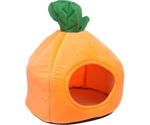 Disklok Flamingo Espace de Couchage pour Chat Olga Igloo Orange - 38x38x40cm - Idéal pour British Shorthair, Chartreux, Sphynx, Bengal et Siamois