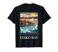 Disko Bay Greenland Icebergs Art de Voyage rétro Vintage T-Shirt