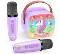 Dislocati Cadeau Fille 3-12 Ans, Micro Karaoke Enfant avec 2 Micros | Licorne Jouet Fille 3-12 Ans, Microphone sans Fil Bluetooth, Cadeau Enfant Anniversaire, Micro Enfant pour Chanter Fille