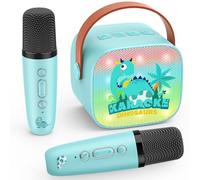 Dislocati Cadeau Garcon 3-12 Ans, Micro Karaoke Enfant avec 2 Micro sans Fil Bluetooth Jouet Garcon 3-12 Ans Micro Enceinte Karaoké Cadeau Noel Enfants Microphone Dinosaure Jouet Enfant