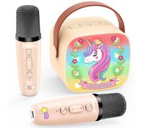 Dislocati Micro Enfant Karaoke avec 2 Micro Bluetooth sans Fil | Cadeau Enfant 3-12 Ans Fille, Microphone Bluetooth, Jouet Enfant 3-12 Ans Fille, Enceinte Karaoké Bluetooth avec Micro