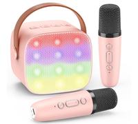 Dislocati Micro Karaoke avec 2 Micro sans Fil, Cadeau Noel Fille 3-12 Ans | Microphone Enfant Bluetooth pour Chanter, Jouet Enfant 3-12 Ans, Portable Enceinte Karaoké avec Micro pour Enfants et Adultes