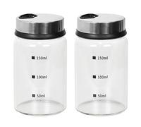 Disnace 2 Bocaux à Epices En Verre Rond,Bocaux En Verre Epices 150ml,Pot à Epices En Verre,Contenant Epices En Verre,Forme Ronde Bocaux Epices,Ensemble de Pot Epices Contenir Etiquette Epices
