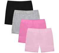 Disnace 4 Pièces Culotte pour Filles Shorts Enfants Doux Confortable Coton Boyshort sous-Vêtements Élastiques Cycliste Leggings Court Porté sous Une Jupe Habillée 2-7 Ans (130cm)
